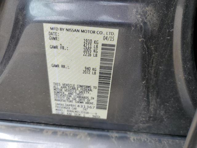 Photo 10 from auction – 2015 NISSAN ALTIMA 2.5 with VIN 1N4AL3AP8FC431367