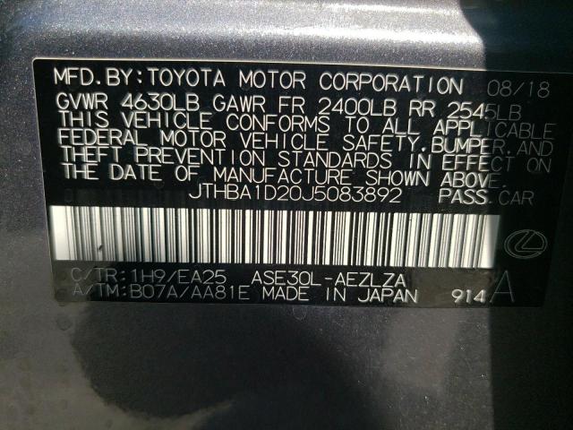 Photo 10 from auction – 2018 LEXUS IS 300 with VIN JTHBA1D20J5083892