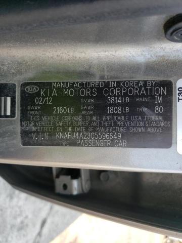 Photo 10 from auction – 2012 KIA FORTE EX with VIN KNAFU4A23C5596649