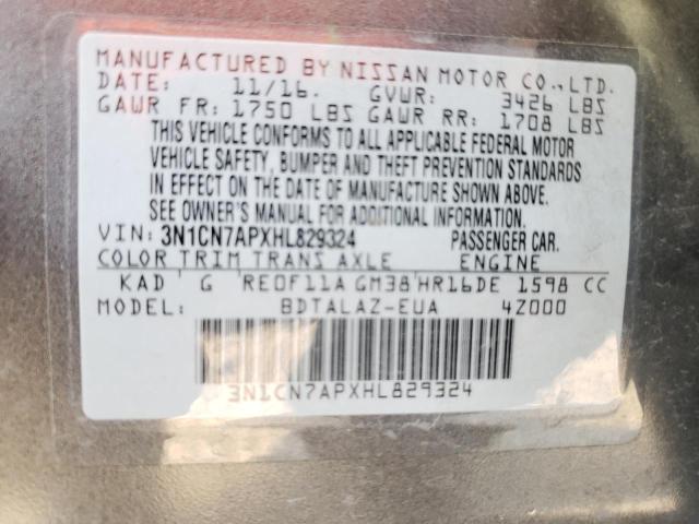 Photo 10 from auction – 2017 NISSAN VERSA S with VIN 3N1CN7APXHL829324