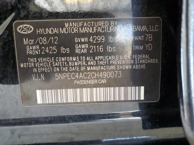 Photo 10 from auction – 2012 HYUNDAI SONATA SE with VIN 5NPEC4AC2CH490073