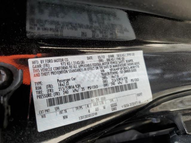 Photo 10 from auction – 2012 FORD FOCUS SE with VIN 1FAHP3F20CL408175