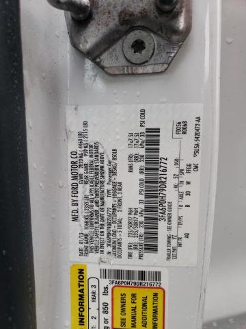 Photo 10 from auction – 2013 FORD FUSION SE with VIN 3FA6P0H79DR216772