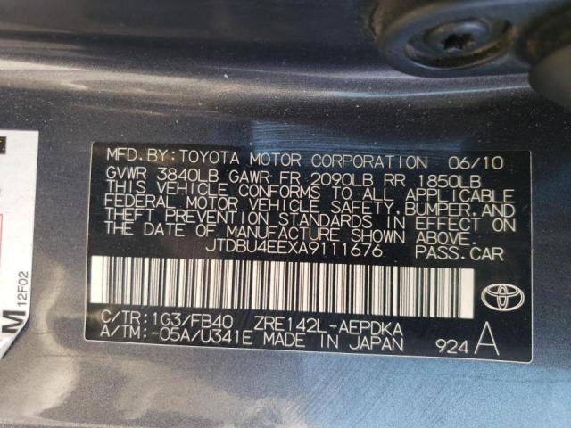Photo 10 from auction – 2010 TOYOTA COROLLA BA with VIN JTDBU4EEXA9111676