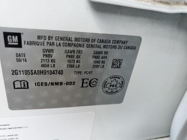Photo 10 from auction – 2017 CHEVROLET IMPALA LT with VIN 2G1105SA8H9104740