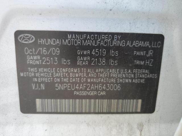 Photo 10 from auction – 2010 HYUNDAI SONATA SE with VIN 5NPEU4AF2AH643006