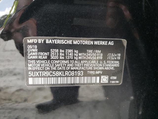 Photo 10 from auction – 2019 BMW X3 XDRIVE3 with VIN 5UXTR9C58KLR08193
