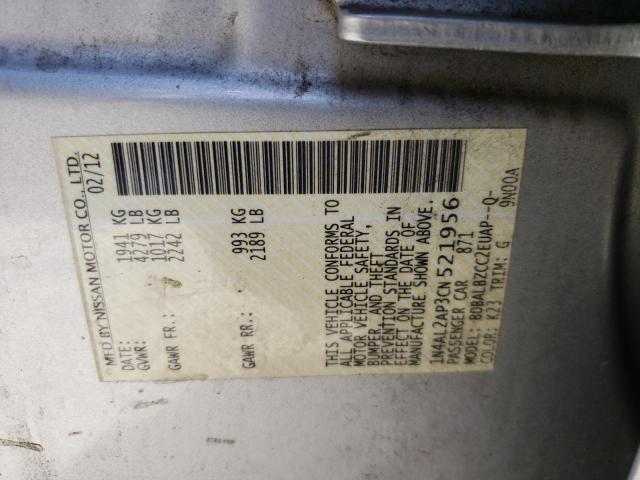 Photo 10 from auction – 2012 NISSAN ALTIMA BAS with VIN 1N4AL2AP3CN521956