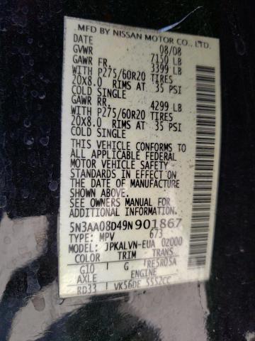 Photo 10 from auction – 2009 INFINITI QX56 with VIN 5N3AA08D49N901867