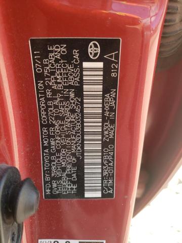 Photo 10 from auction – 2011 TOYOTA PRIUS with VIN JTDKN3DU3B0324572