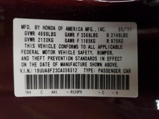 Photo 10 from auction – 2012 ACURA TL with VIN 19UUA8F23CA006512
