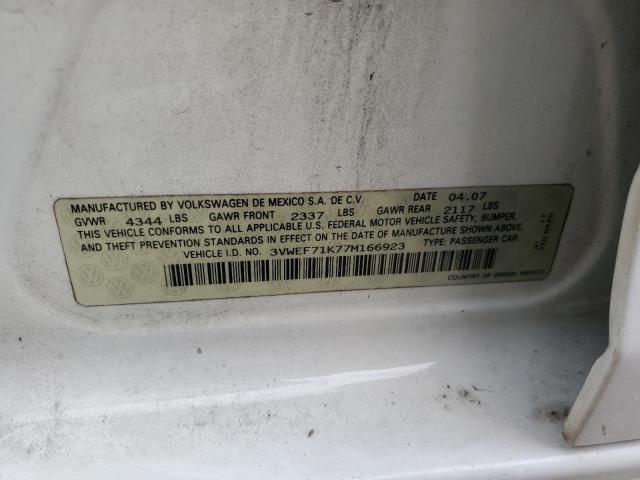 Photo 10 from auction – 2007 VOLKSWAGEN JETTA WOLF with VIN 3VWEF71K77M166923