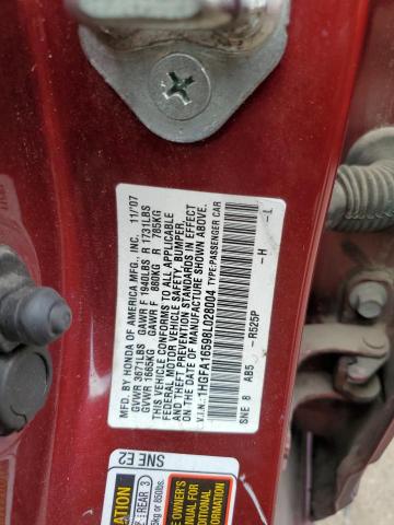 Photo 10 from auction – 2008 HONDA CIVIC LX with VIN 1HGFA16598L028004