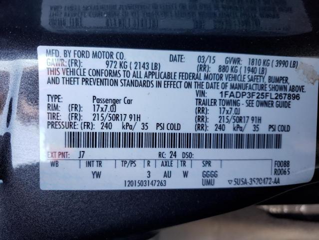 Photo 10 from auction – 2015 FORD FOCUS SE with VIN 1FADP3F25FL267896