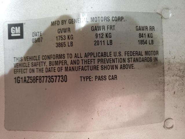 Photo 10 from auction – 2007 CHEVROLET COBALT LTZ with VIN 1G1AZ58F877357730