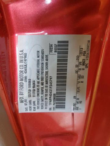 Photo 10 from auction – 2001 FORD MUSTANG with VIN 1FAFP40431F245797