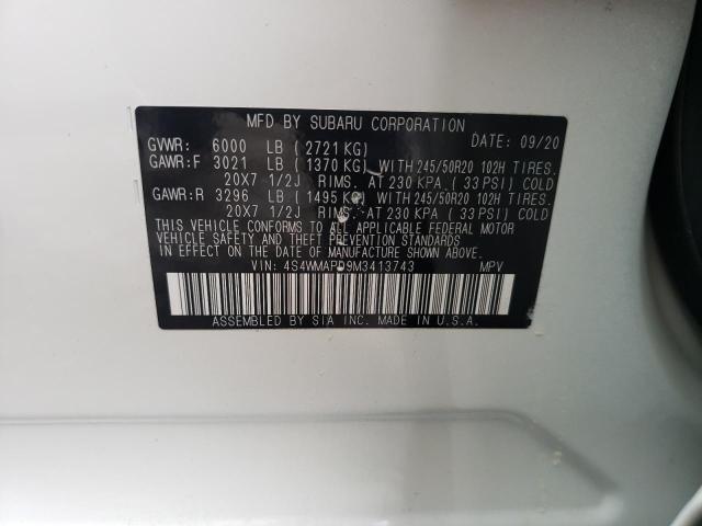 Photo 10 from auction – 2021 SUBARU ASCENT LIM with VIN 4S4WMAPD9M3413743