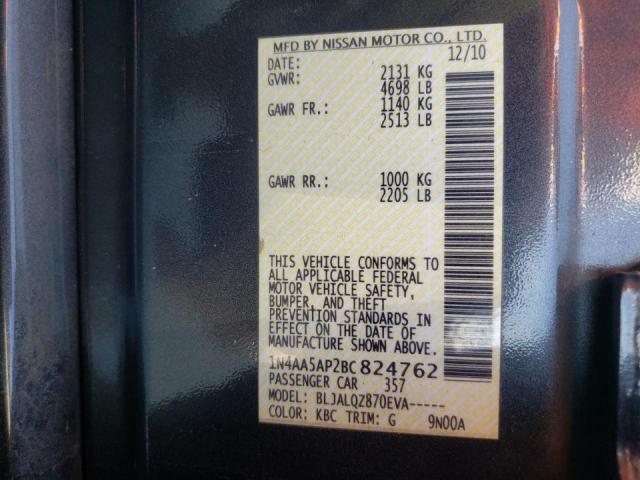 Photo 10 from auction – 2011 NISSAN MAXIMA S with VIN 1N4AA5AP2BC824762