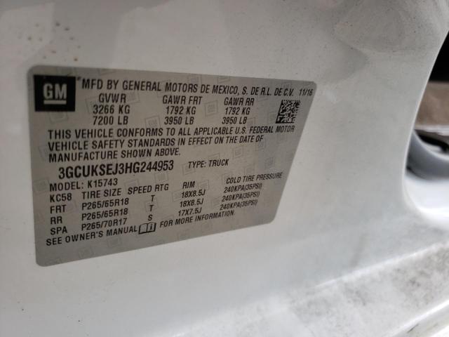 Photo 10 from auction – 2017 CHEVROLET SILVERADO with VIN 3GCUKSEJ3HG244953