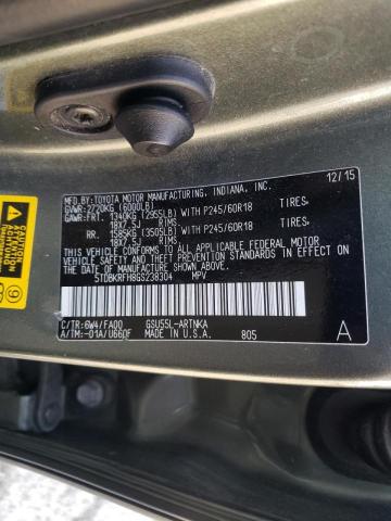 Photo 10 from auction – 2016 TOYOTA HIGHLANDER with VIN 5TDBKRFH8GS238304