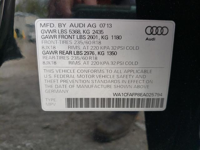 Photo 10 from auction – 2014 AUDI Q5 PREMIUM with VIN WA1CFAFP8EA025794