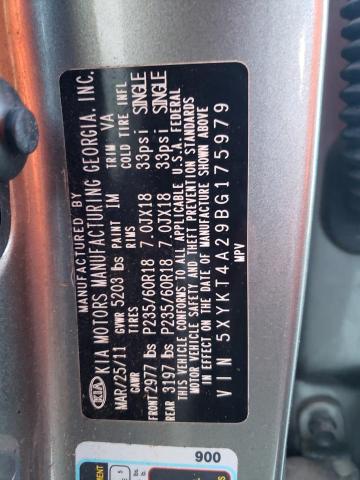 Photo 10 from auction – 2011 KIA SORENTO BA with VIN 5XYKT4A29BG175979