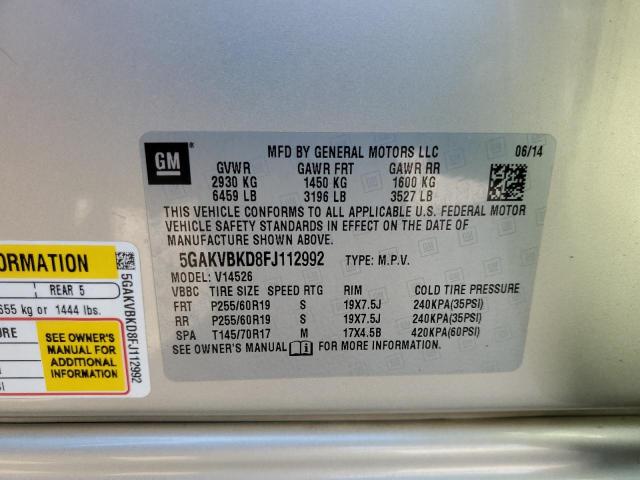 Photo 10 from auction – 2015 BUICK ENCLAVE with VIN 5GAKVBKD8FJ112992