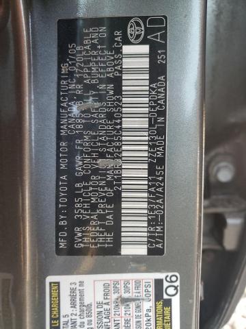 Photo 10 from auction – 2005 TOYOTA COROLLA CE with VIN 2T1BR32E85C440523