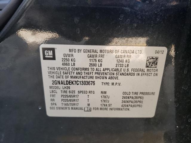 Photo 10 from auction – 2012 CHEVROLET EQUINOX LT with VIN 2GNALDEK7C1303676