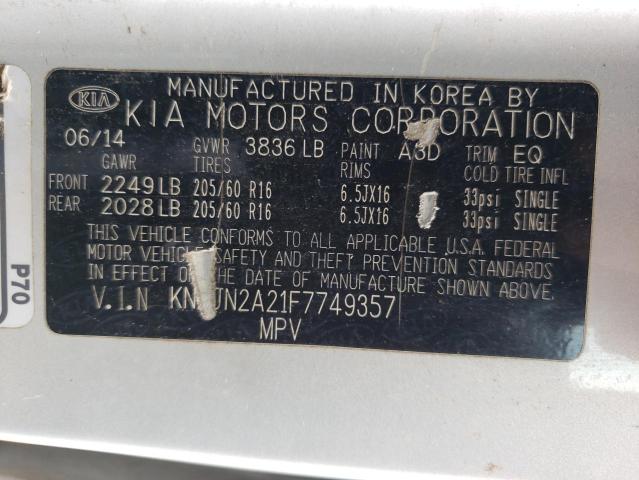 Photo 10 from auction – 2015 KIA SOUL with VIN KNDJN2A21F7749357
