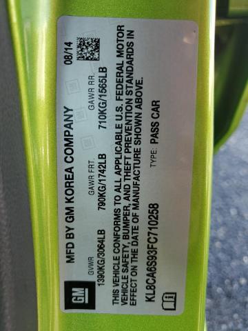 Photo 10 from auction – 2015 CHEVROLET SPARK LS with VIN KL8CA6S93FC710258