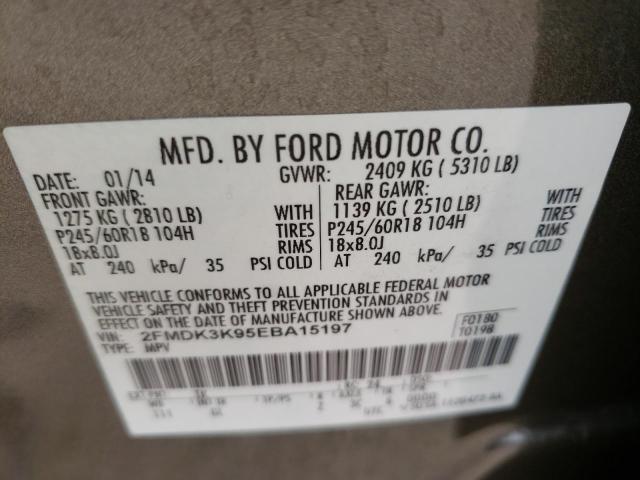 Photo 10 from auction – 2014 FORD EDGE LIMIT with VIN 2FMDK3K95EBA15197