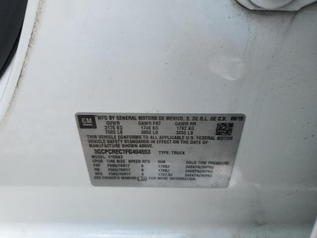 Photo 10 from auction – 2015 CHEVROLET SILVERADO with VIN 3GCPCREC7FG494553