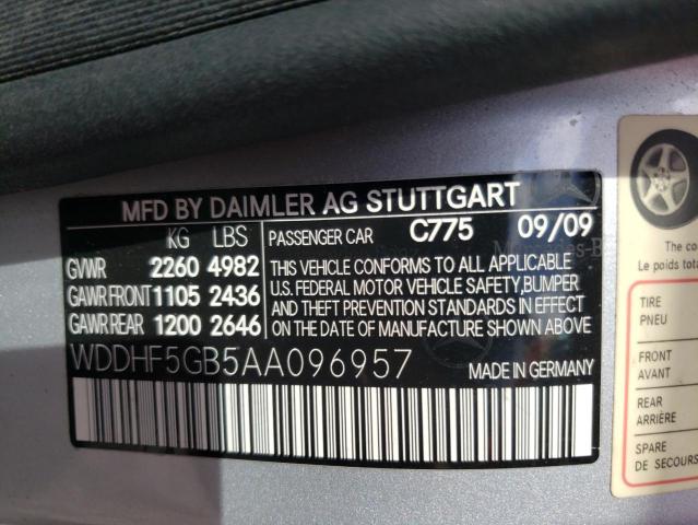 Photo 10 from auction – 2010 MERCEDES-BENZ E 350 with VIN WDDHF5GB5AA096957