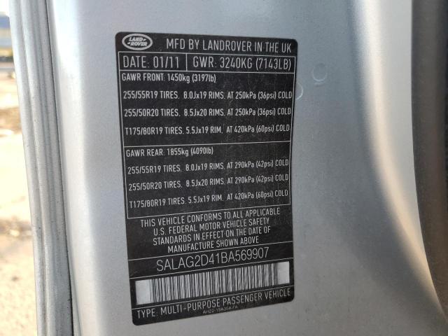 Photo 10 from auction – 2011 LAND ROVER LR4 HSE with VIN SALAG2D41BA569907