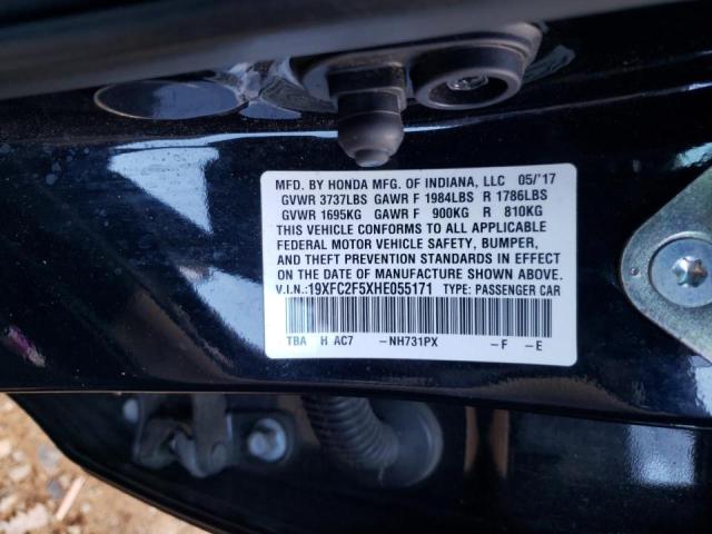 Photo 10 from auction – 2017 HONDA CIVIC LX with VIN 19XFC2F5XHE055171