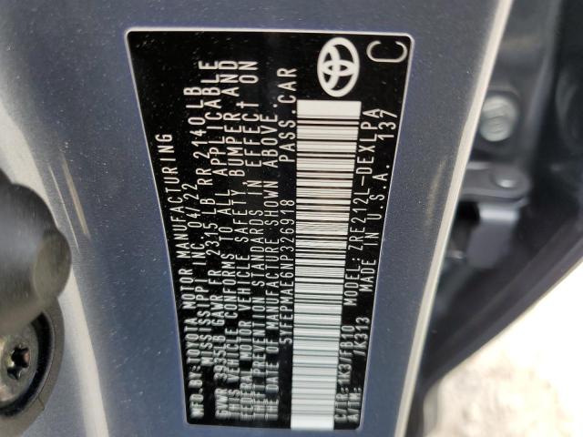 Photo 10 from auction – 2022 TOYOTA COROLLA LE with VIN 5YFEPMAE6NP326918