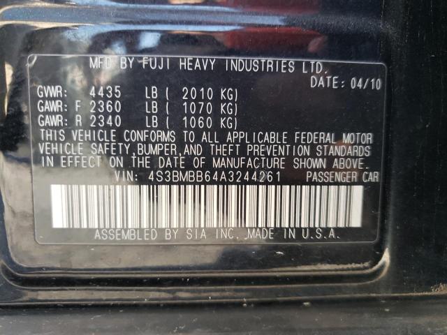 Photo 10 from auction – 2010 SUBARU LEGACY 2.5 with VIN 4S3BMBB64A3244261