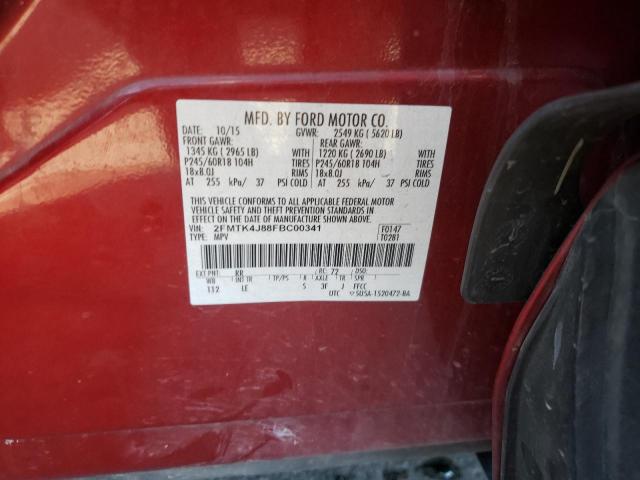 Photo 10 from auction – 2015 FORD EDGE SEL with VIN 2FMTK4J88FBC00341