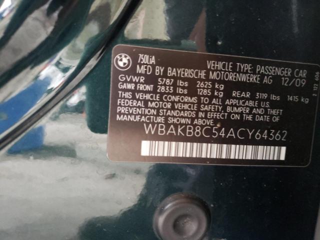 Photo 10 from auction – 2010 BMW 750 LI with VIN WBAKB8C54ACY64362