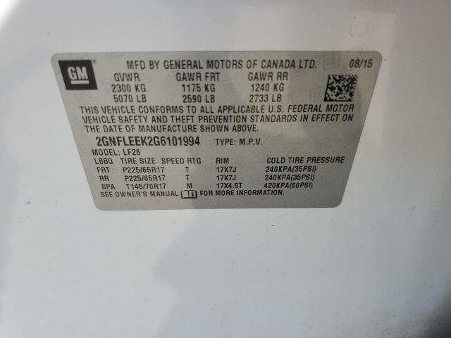 Photo 10 from auction – 2016 CHEVROLET EQUINOX LS with VIN 2GNFLEEK2G6101994