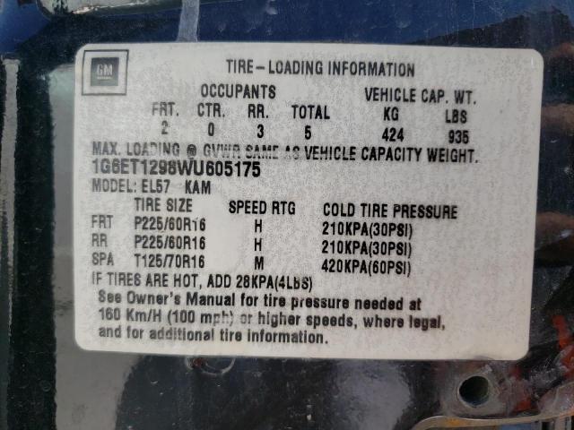 Photo 10 from auction – 1998 CADILLAC ELDORADO T with VIN 1G6ET1298WU605175