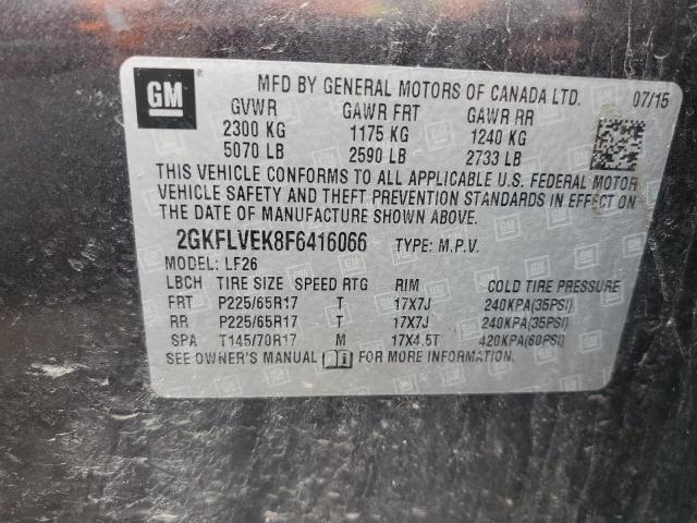 Photo 10 from auction – 2015 GMC TERRAIN SL with VIN 2GKFLVEK8F6416066