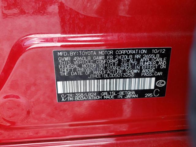 Photo 10 from auction – 2013 LEXUS GS 350 with VIN JTHCE1BL0D5013253