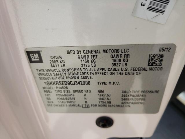 Photo 10 from auction – 2012 GMC ACADIA SLT with VIN 1GKKRSED9CJ342300