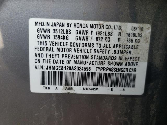Photo 10 from auction – 2010 HONDA FIT with VIN JHMGE8H20AS024596