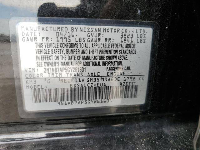 Photo 10 from auction – 2016 NISSAN SENTRA S with VIN 3N1AB7AP5GY261601
