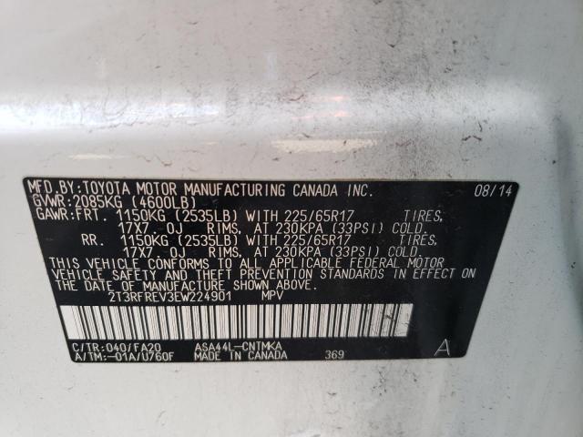 Photo 10 from auction – 2014 TOYOTA RAV4 XLE with VIN 2T3RFREV3EW224901