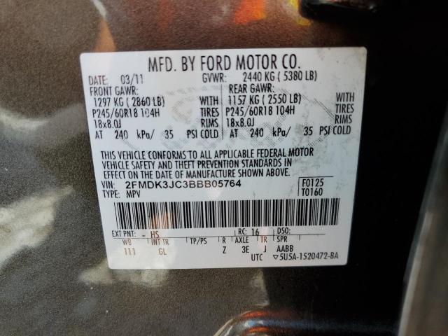 Photo 10 from auction – 2011 FORD EDGE SEL with VIN 2FMDK3JC3BBB05764