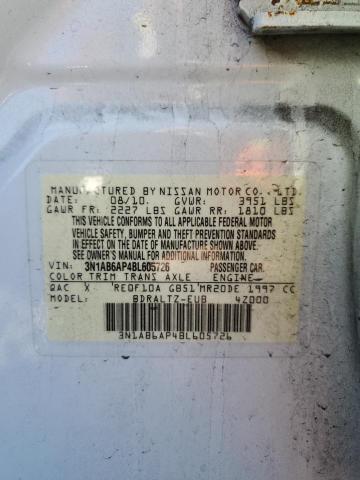 Photo 10 from auction – 2011 NISSAN SENTRA 2.0 with VIN 3N1AB6AP4BL605726